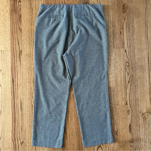 🆕 EUC LOFT High Waist Straight Leg Houndstooth grey and blue pants - Picture 7 of 14